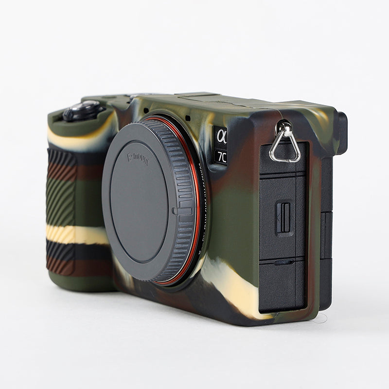 Uniqkart for Sony A7C Anti-slip Dust-proof Anti-collision Silicone ILDC Camera Protective Cover Case - Camouflage