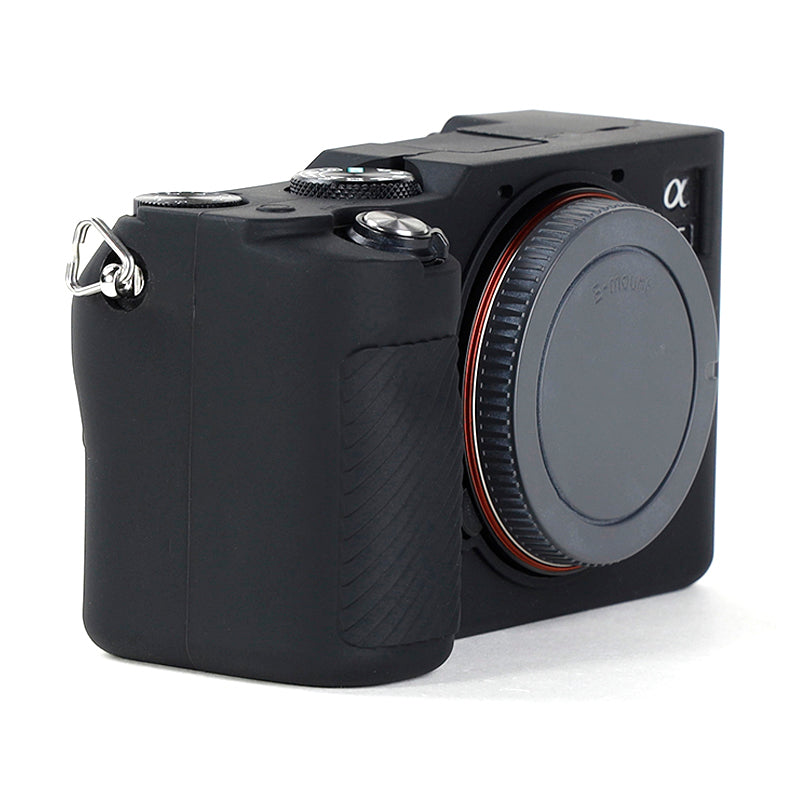 Uniqkart for Sony A7C Anti-slip Dust-proof Anti-collision Silicone ILDC Camera Protective Cover Case - Black