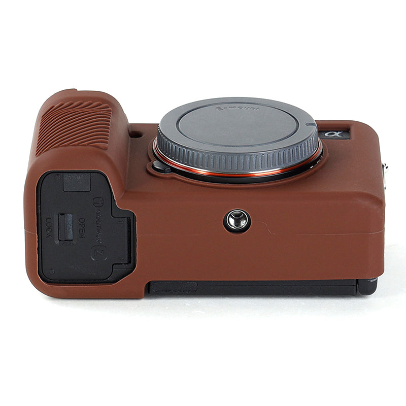 Uniqkart for Sony A7C Anti-slip Dust-proof Anti-collision Silicone ILDC Camera Protective Cover Case - Coffee