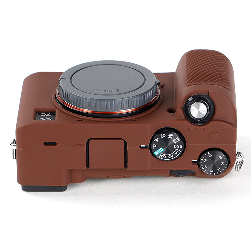 Uniqkart for Sony A7C Anti-slip Dust-proof Anti-collision Silicone ILDC Camera Protective Cover Case - Coffee