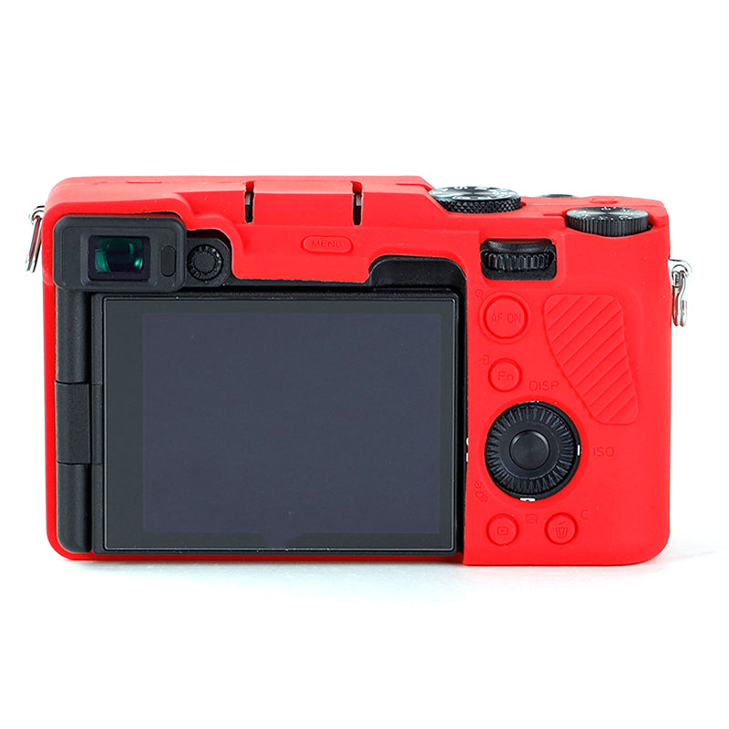 Uniqkart for Sony A7C Anti-slip Dust-proof Anti-collision Silicone ILDC Camera Protective Cover Case - Red