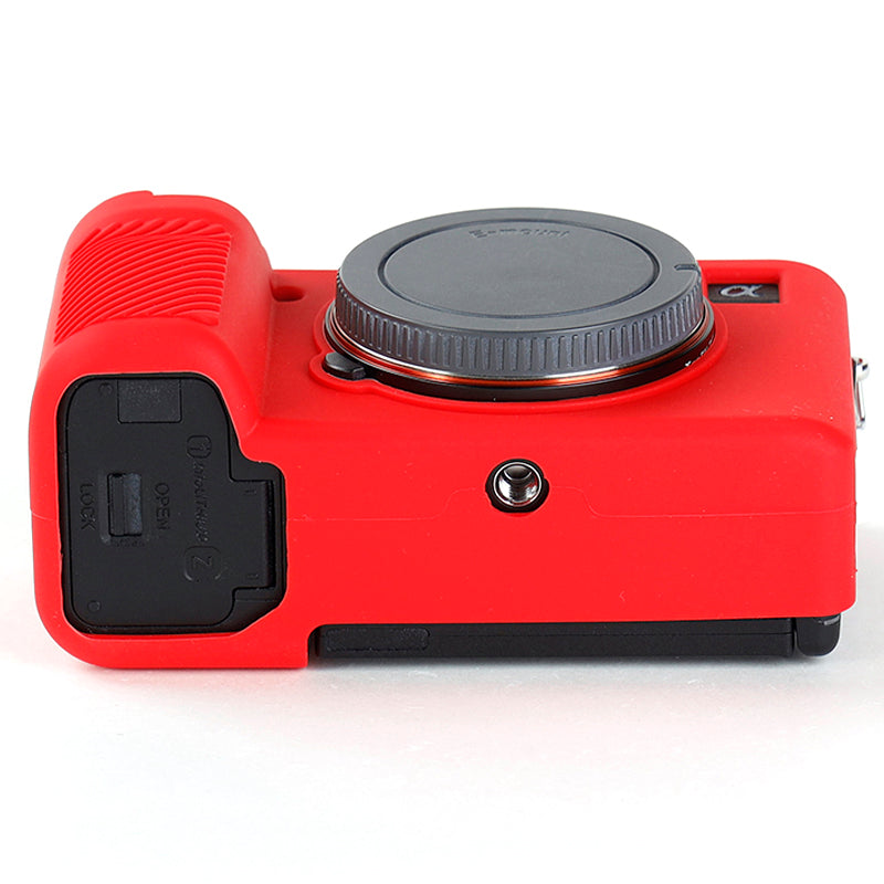 Uniqkart for Sony A7C Anti-slip Dust-proof Anti-collision Silicone ILDC Camera Protective Cover Case - Red