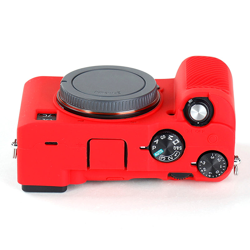 Uniqkart for Sony A7C Anti-slip Dust-proof Anti-collision Silicone ILDC Camera Protective Cover Case - Red