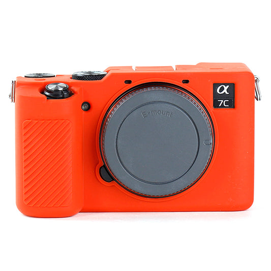 Uniqkart for Sony A7C Anti-slip Dust-proof Anti-collision Silicone ILDC Camera Protective Cover Case - Orange