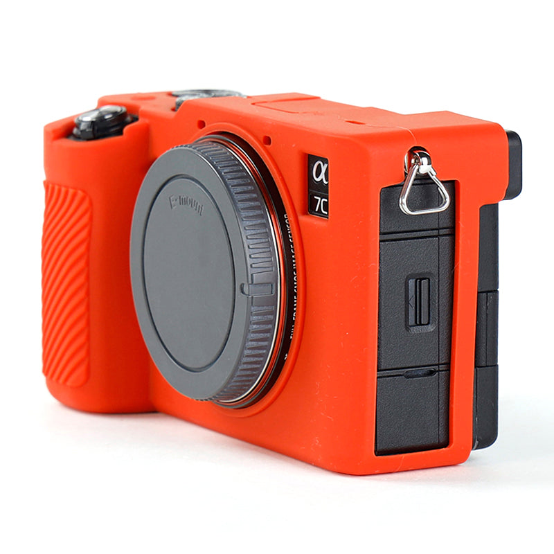 Uniqkart for Sony A7C Anti-slip Dust-proof Anti-collision Silicone ILDC Camera Protective Cover Case - Orange