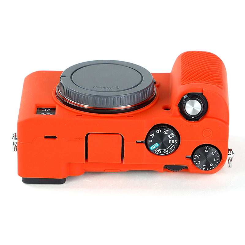 Uniqkart for Sony A7C Anti-slip Dust-proof Anti-collision Silicone ILDC Camera Protective Cover Case - Orange