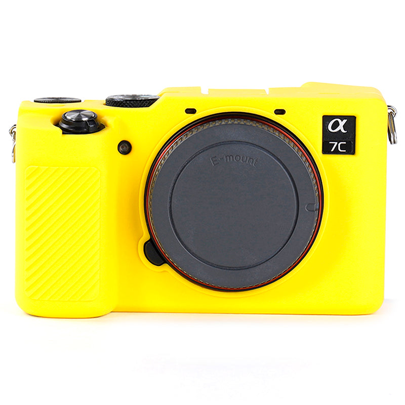 Uniqkart for Sony A7C Anti-slip Dust-proof Anti-collision Silicone ILDC Camera Protective Cover Case - Yellow
