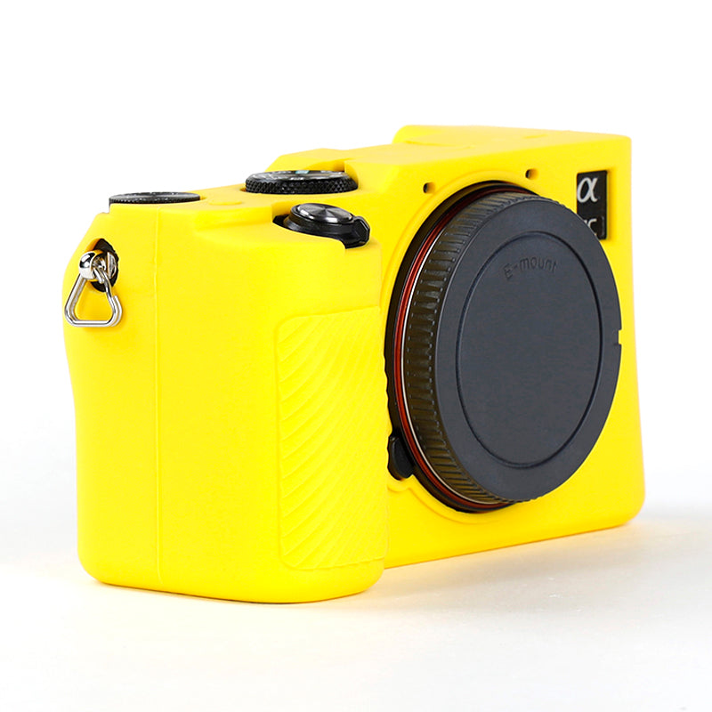 Uniqkart for Sony A7C Anti-slip Dust-proof Anti-collision Silicone ILDC Camera Protective Cover Case - Yellow