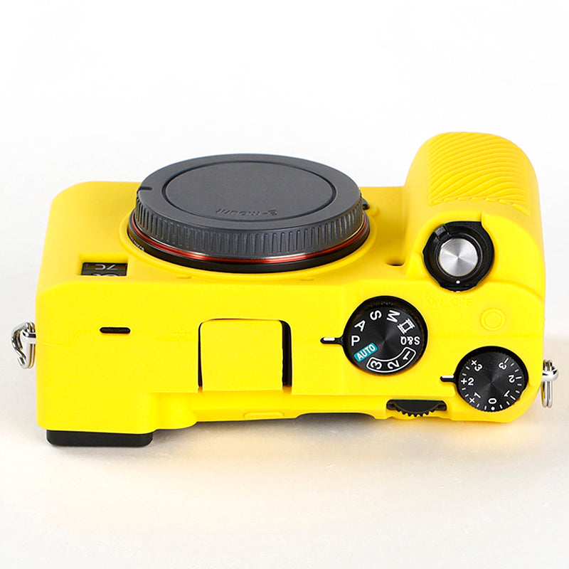 Uniqkart for Sony A7C Anti-slip Dust-proof Anti-collision Silicone ILDC Camera Protective Cover Case - Yellow