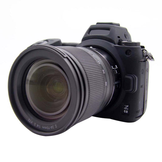 Uniqkart for Nikon Z6II Z7II Z5 SLR Camera Anti-drop Silicone Case Plain Protective Cover - Black