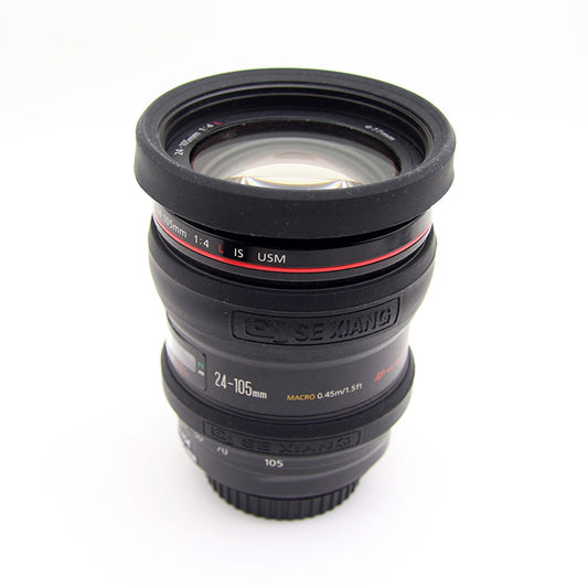for Nikon/Sony/Fuji/Panasonic SLR Camera Lens Metal Protection Ring 52mm 55mm 58mm 62mm 67mm 72mm 77mm Lens Tube Silicone Protection Ring Kit - Black//for 55mm Lens