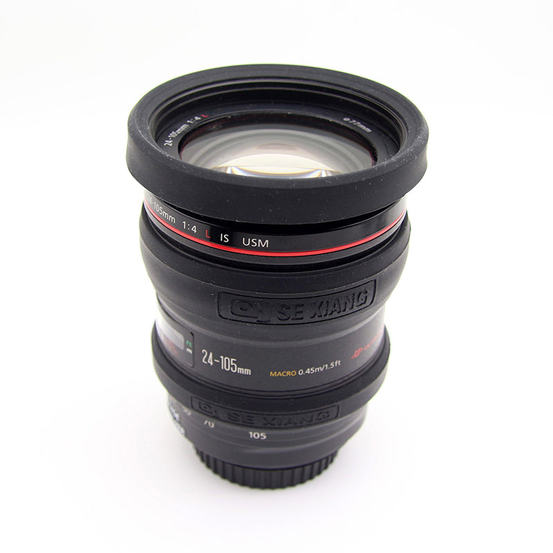 for Nikon/Sony/Fuji/Panasonic SLR Camera Lens Metal Protection Ring 52mm 55mm 58mm 62mm 67mm 72mm 77mm Lens Tube Silicone Protection Ring Kit - Black//for 77mm Lens
