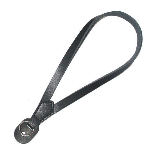 Camera Wrist Strap Grip Genuine Lambskin Leather Hand Strap for Canon Nikon Sony Fujifilm Panasonic Cameras - Black