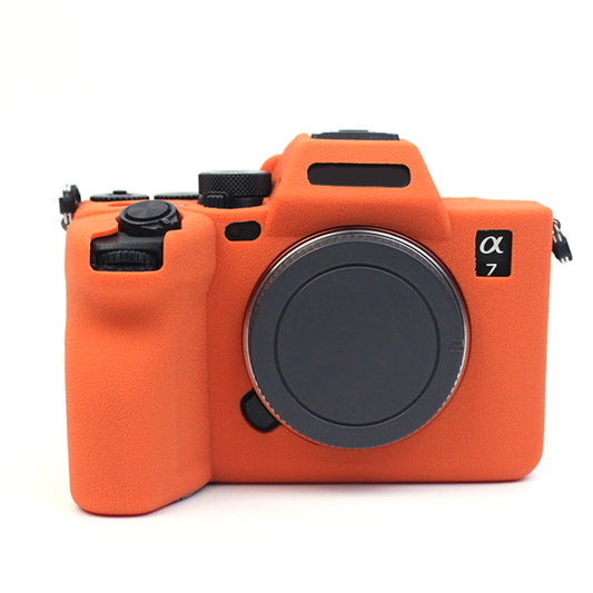 Uniqkart for Sony A7M4 Well-Protective Anti-collision Environmental Friendly Silicone Camera Protective Cover Case - Orange