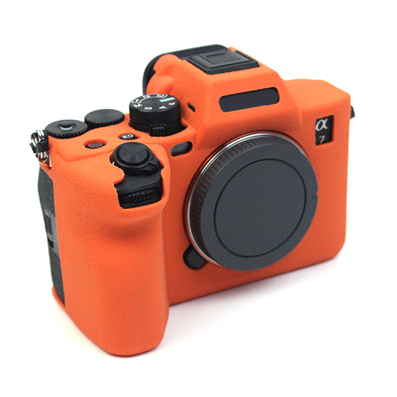 Uniqkart for Sony A7M4 Well-Protective Anti-collision Environmental Friendly Silicone Camera Protective Cover Case - Orange