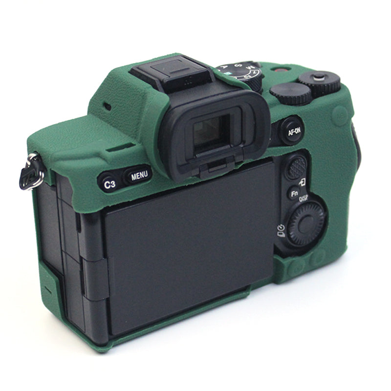 Uniqkart for Sony A7M4 Well-Protective Anti-collision Environmental Friendly Silicone Camera Protective Cover Case - Blackish Green