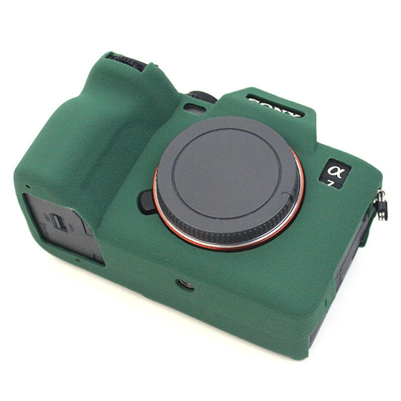 Uniqkart for Sony A7M4 Well-Protective Anti-collision Environmental Friendly Silicone Camera Protective Cover Case - Blackish Green