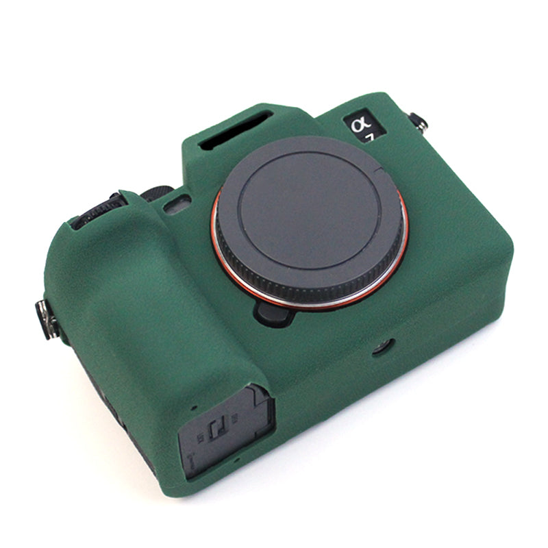Uniqkart for Sony A7M4 Well-Protective Anti-collision Environmental Friendly Silicone Camera Protective Cover Case - Blackish Green