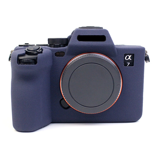 Uniqkart for Sony A7M4 Well-Protective Anti-collision Environmental Friendly Silicone Camera Protective Cover Case - Sapphire