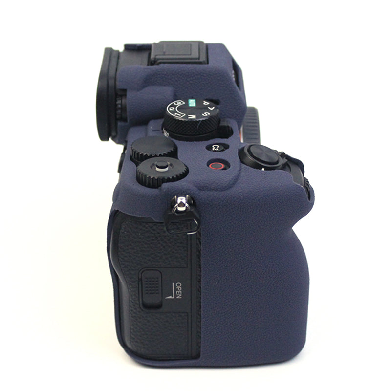 Uniqkart for Sony A7M4 Well-Protective Anti-collision Environmental Friendly Silicone Camera Protective Cover Case - Sapphire