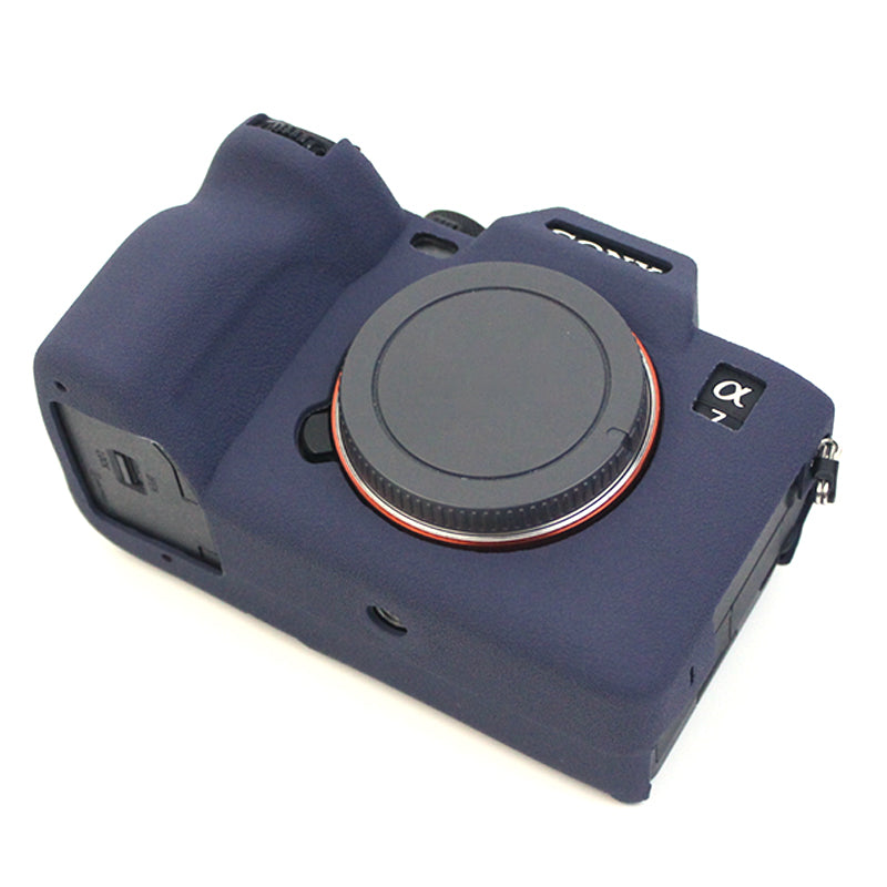 Uniqkart for Sony A7M4 Well-Protective Anti-collision Environmental Friendly Silicone Camera Protective Cover Case - Sapphire