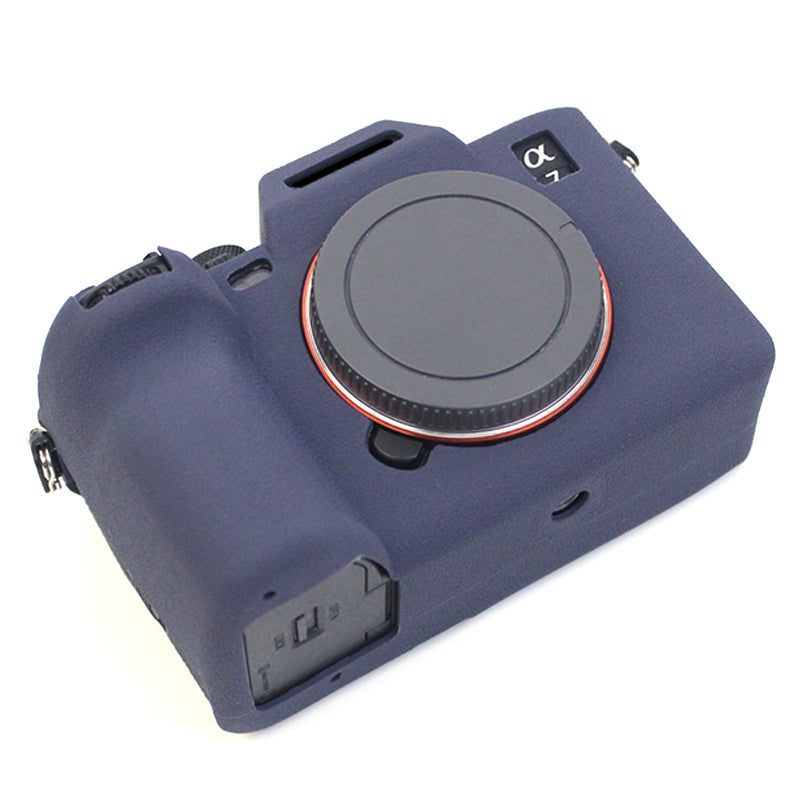 Uniqkart for Sony A7M4 Well-Protective Anti-collision Environmental Friendly Silicone Camera Protective Cover Case - Sapphire
