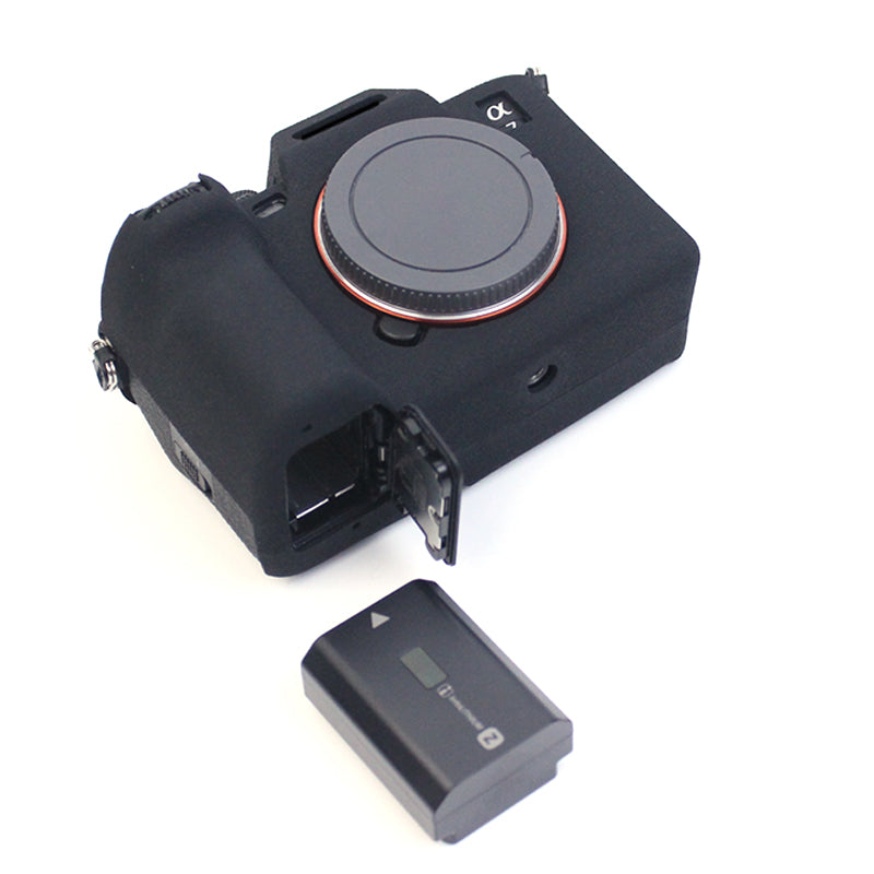Uniqkart for Sony A7M4 Well-Protective Anti-collision Environmental Friendly Silicone Camera Protective Cover Case - Black