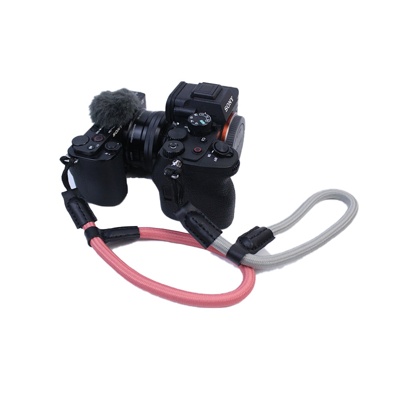 Uniqkart for Sony A7R III/A7M4/Canon EOS R5/R6/200D/850D Nylon DSLR Camera Wrist Strap Hand Grip - Pink
