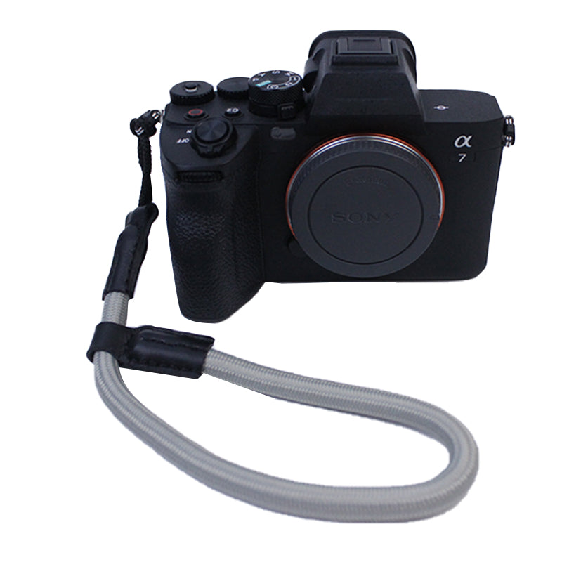Uniqkart for Sony A7R III/A7M4/Canon EOS R5/R6/200D/850D Nylon DSLR Camera Wrist Strap Hand Grip - Grey