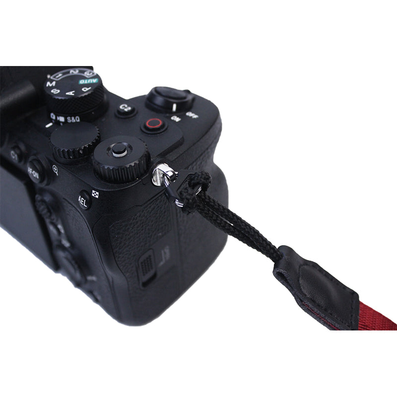 Uniqkart for Sony A7R III/A7M4/Fujifilm X-T30/X-T4/X-S10/X-T200 Non-slip Adjustable DSLR Camera Nylon Wrist Strap Hand Grip - Black