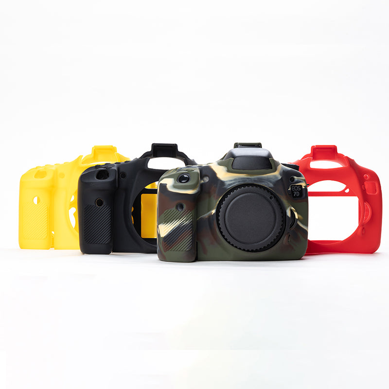 Uniqkart for Canon EOS 7D DSLR Camera Anti-drop Silicone Case Soft Protective Cover - Red