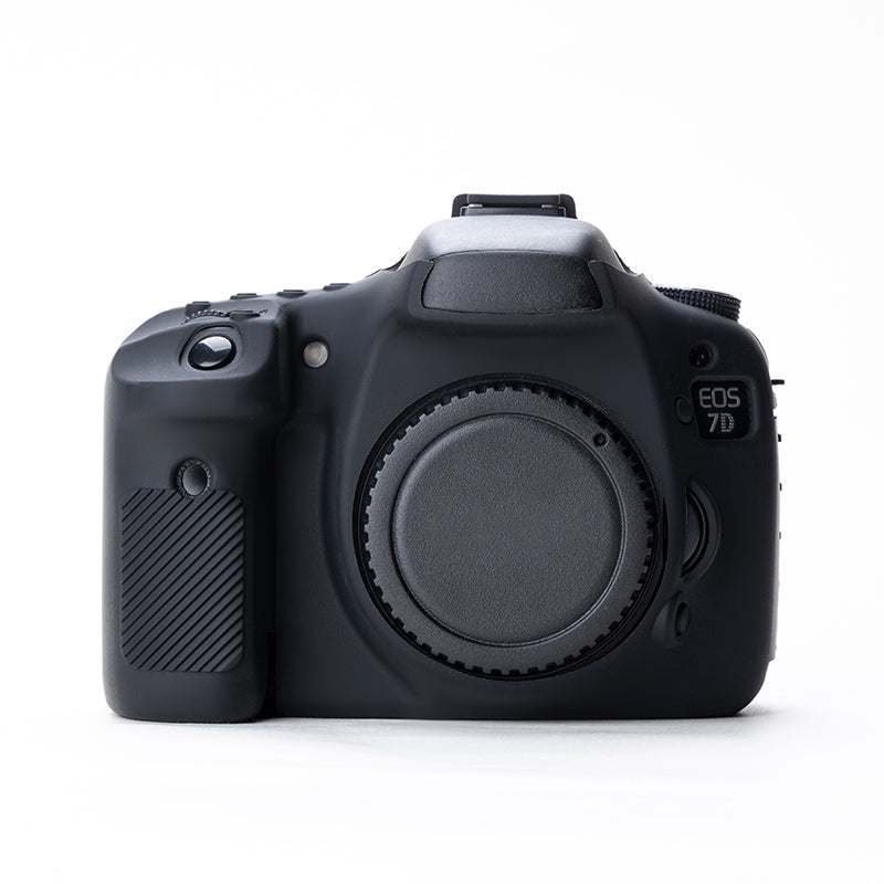 Uniqkart for Canon EOS 7D DSLR Camera Anti-drop Silicone Case Soft Protective Cover - Black