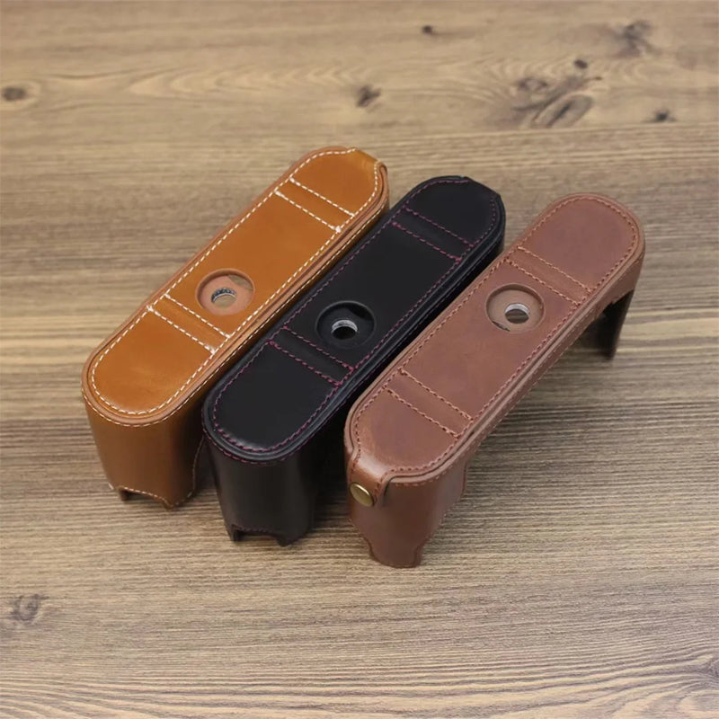 Uniqkart for Leica M11 PU Leather Camera Bottom Case Battery Opening Design Protective Half Body Cover - Coffee