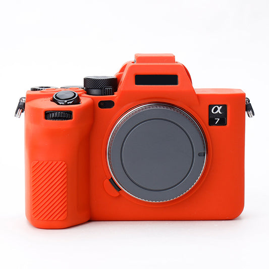 Uniqkart for Sony A7IV/A74/A7M4 Silicone Camera Sleeve Case Anti-slip Anti-dust SLR Camera Body Protective Cover - Orange