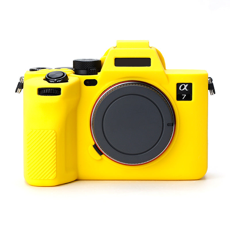 Uniqkart for Sony A7IV/A74/A7M4 Silicone Camera Sleeve Case Anti-slip Anti-dust SLR Camera Body Protective Cover - Yellow