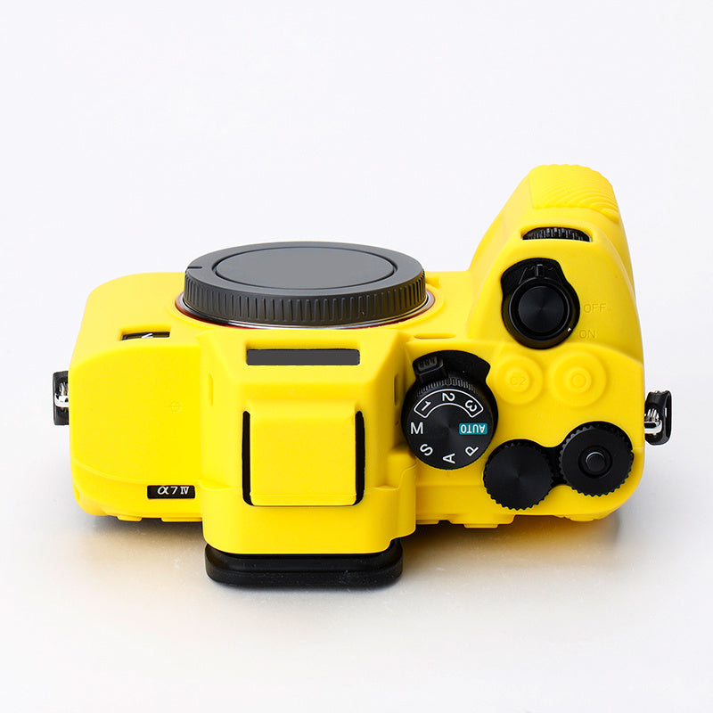 Uniqkart for Sony A7IV/A74/A7M4 Silicone Camera Sleeve Case Anti-slip Anti-dust SLR Camera Body Protective Cover - Yellow