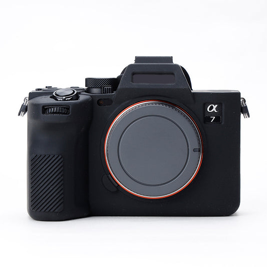 Uniqkart for Sony A7IV/A74/A7M4 Silicone Camera Sleeve Case Anti-slip Anti-dust SLR Camera Body Protective Cover - Black