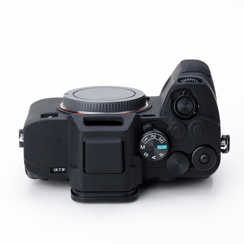 Uniqkart for Sony A7IV/A74/A7M4 Silicone Camera Sleeve Case Anti-slip Anti-dust SLR Camera Body Protective Cover - Black