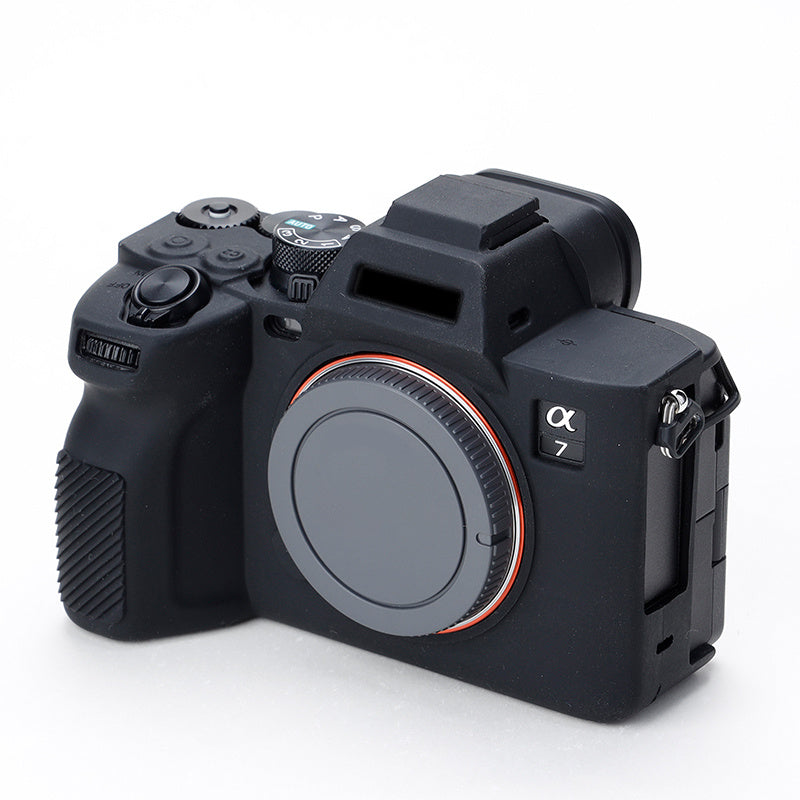 Uniqkart for Sony A7IV/A74/A7M4 Silicone Camera Sleeve Case Anti-slip Anti-dust SLR Camera Body Protective Cover - Black