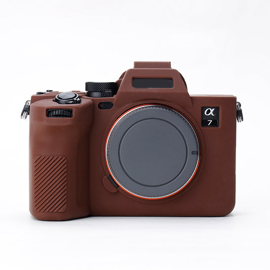 Uniqkart for Sony A7IV/A74/A7M4 Silicone Camera Sleeve Case Anti-slip Anti-dust SLR Camera Body Protective Cover - Coffee