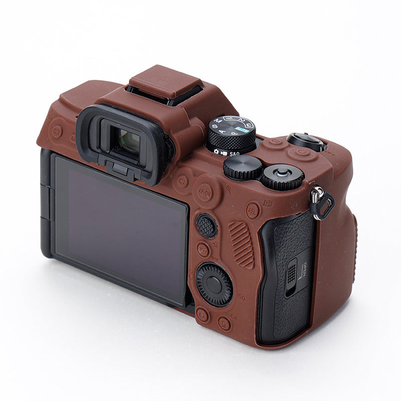 Uniqkart for Sony A7IV/A74/A7M4 Silicone Camera Sleeve Case Anti-slip Anti-dust SLR Camera Body Protective Cover - Coffee