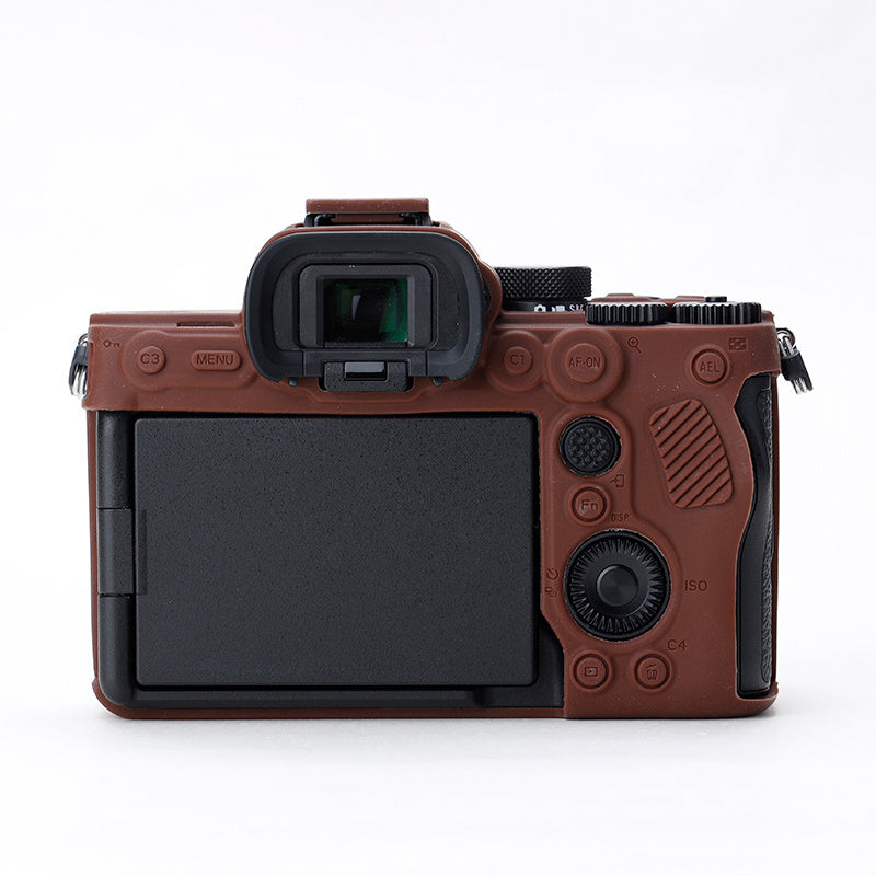 Uniqkart for Sony A7IV/A74/A7M4 Silicone Camera Sleeve Case Anti-slip Anti-dust SLR Camera Body Protective Cover - Coffee