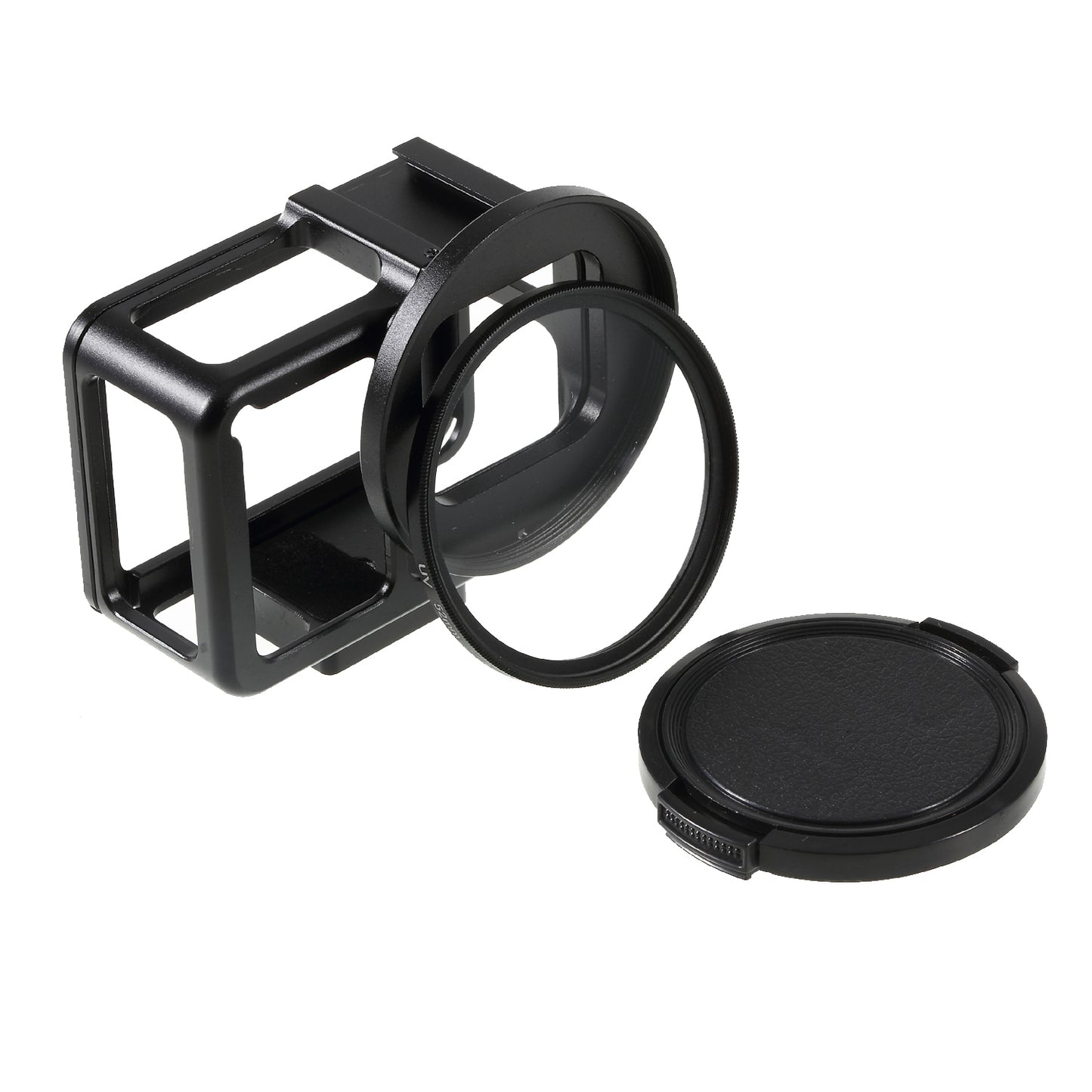 Metal Housing Hollow Frame Case for Gopro Hero 7 Black Camera with Back Door and 52mm UV Filter
