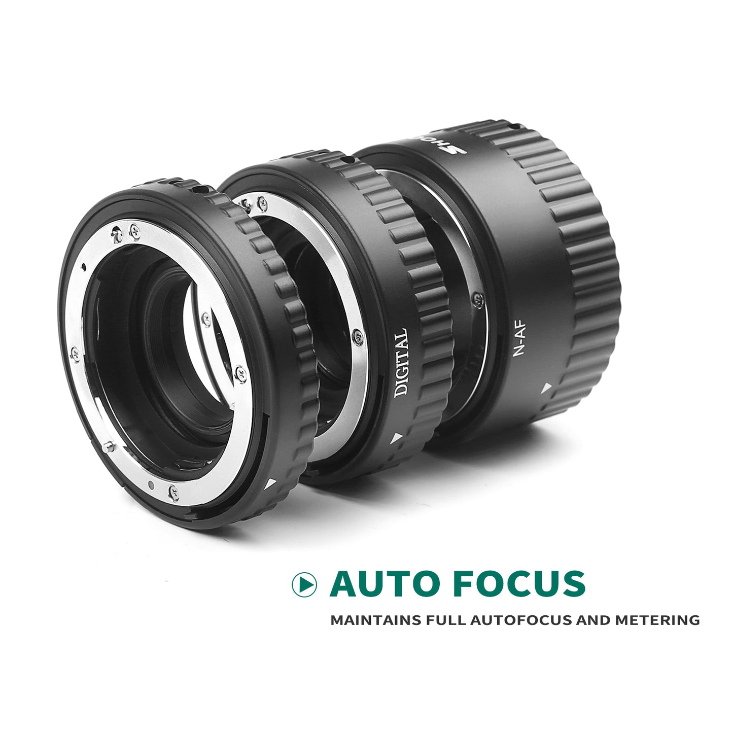 Shoot XT-365 Auto Focus AF Macro Extension Tube Adapter Ring Set 12mm 20m 36mm for Nikon F-mount AF Lens for Nikon DSLR Cameras