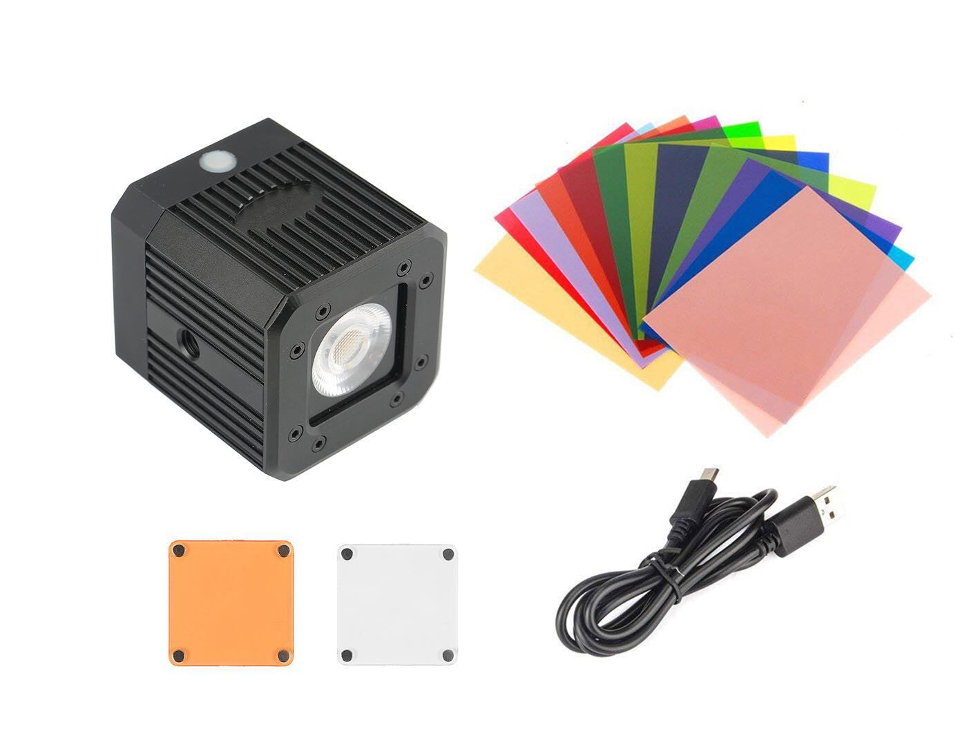 Waterproof Mini COB Video Light with 1/4&quot; 20 Tripod Mount 3200-5600K 8W - Black