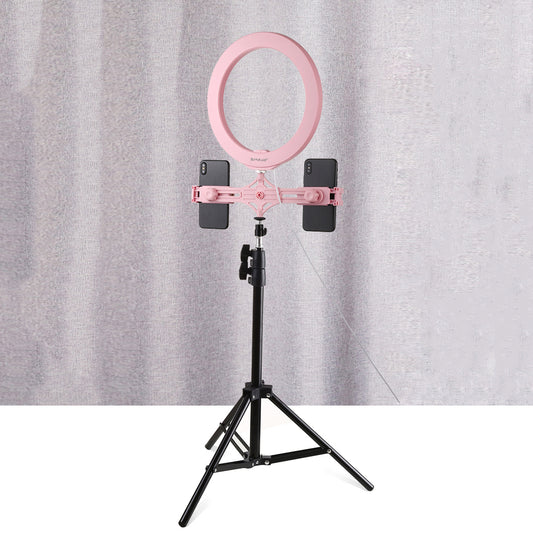 PULUZ Mobile Phone with Multi-stand Live Broadcast Double Stand - Pink/Black