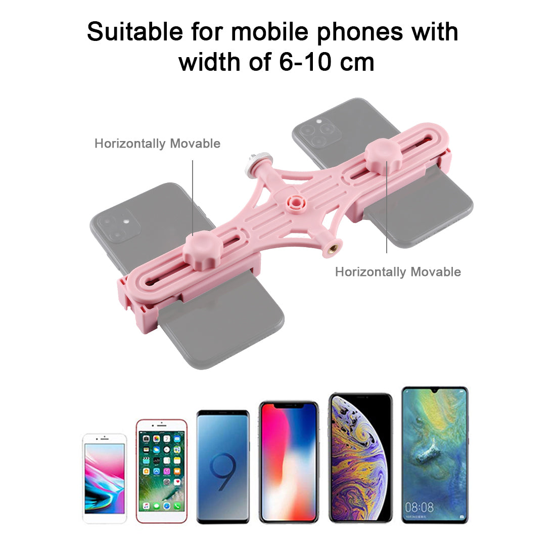 PULUZ Mobile Phone with Multi-stand Live Broadcast Double Stand - Pink/Black