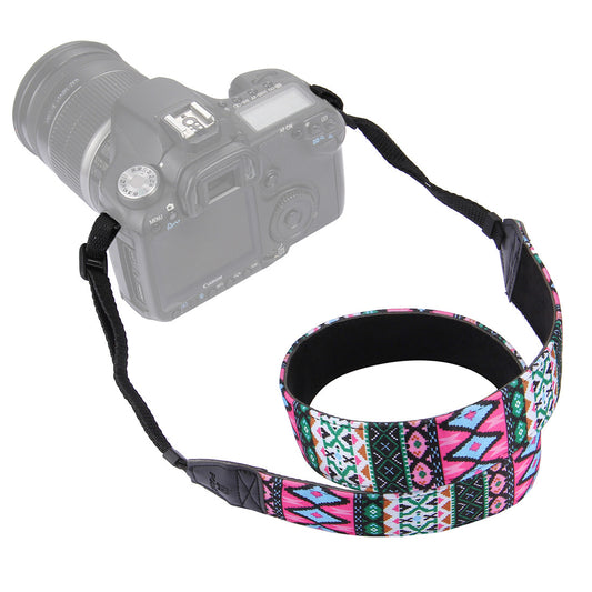Puluz PU6005 Folk-custom Series Colorful Grid Pattern Cloth Shoulder Strap Camera Strap
