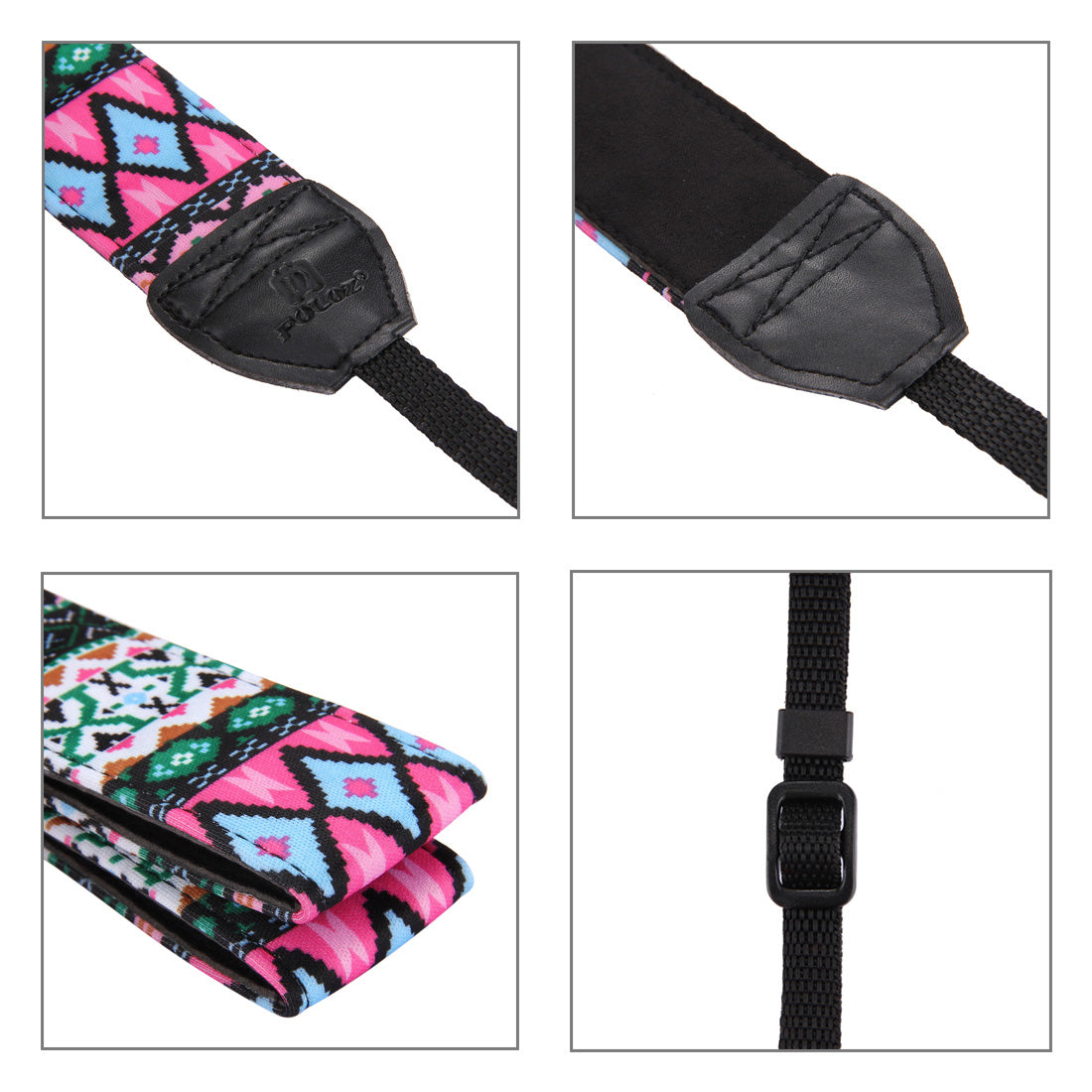 Puluz PU6005 Folk-custom Series Colorful Grid Pattern Cloth Shoulder Strap Camera Strap