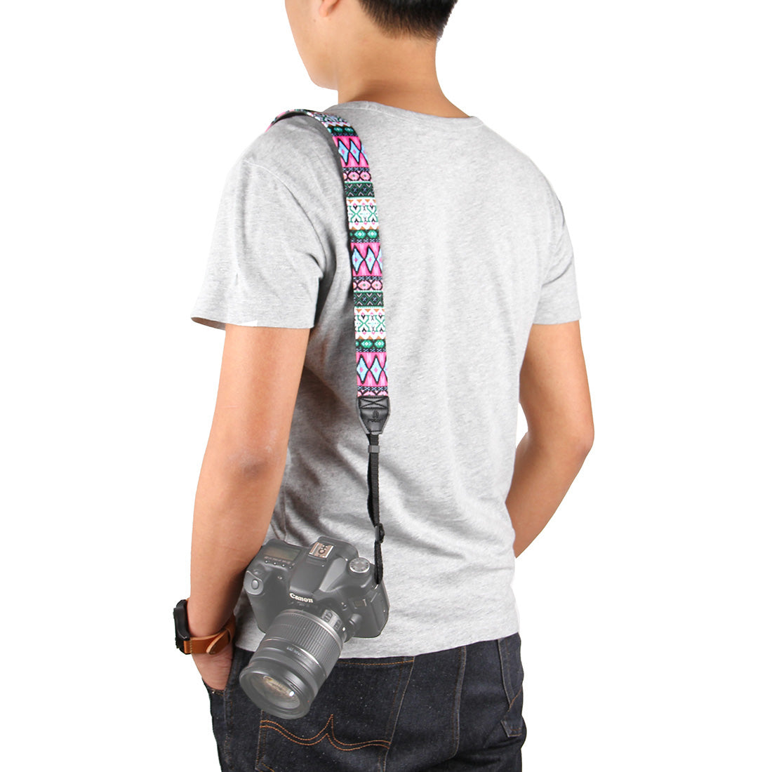 Puluz PU6005 Folk-custom Series Colorful Grid Pattern Cloth Shoulder Strap Camera Strap